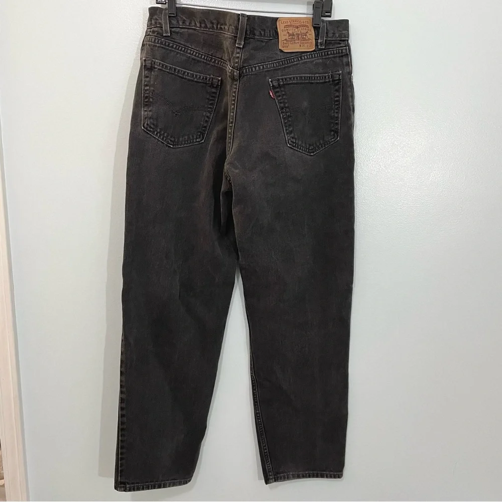 Vintage Men's Levi's 550 Black Relaxed Fit Zip Fly Jeans Work Cotton 90s 36 x 32